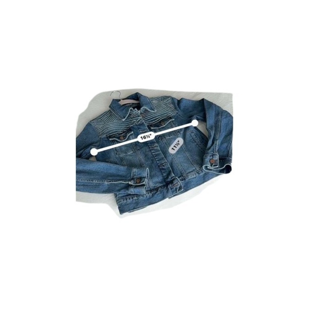 Marine Layer Eileen Cropped Trucker Jacket Denim Embroidered Western‎ Festival - Picture 5 of 10